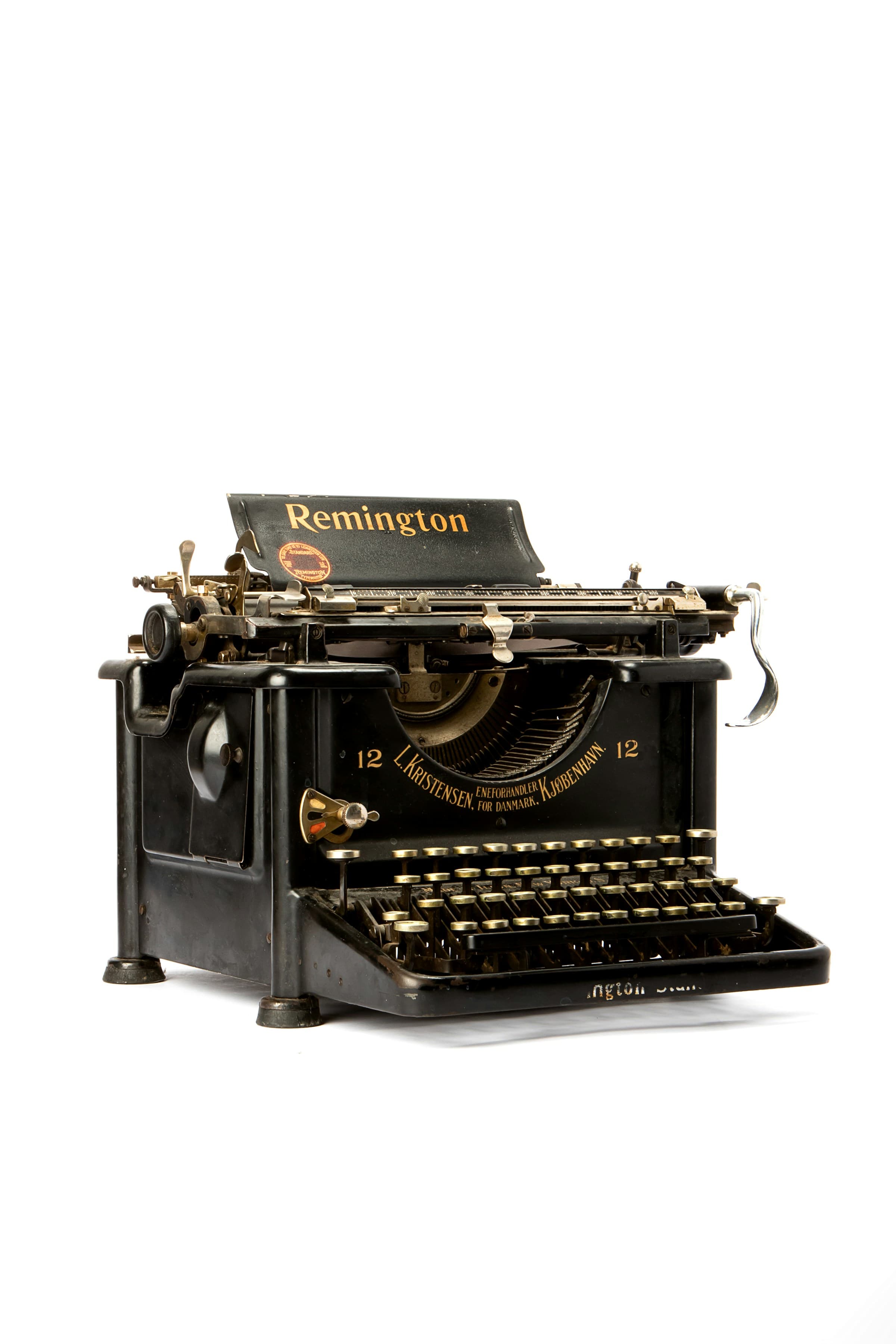 A vintage typewriter in low light
